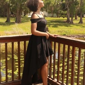 Women B-Darling-Black-High-Low-Cocktail 5/6 Dress